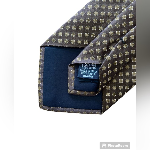 Boss Hugo Boss Silk Brown & Gold Tie - Made in Italy - Picture 4 of 7